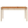 Table de jardin beige 140x80x75 cm résine tressée et acacia 