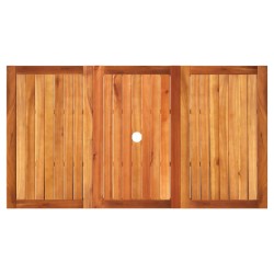 Table de jardin beige 140x80x75 cm résine tressée et acacia 