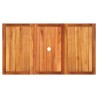 Table de jardin beige 140x80x75 cm résine tressée et acacia 
