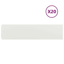 Bordures de pelouse 20 pcs blanc 25x103 cm acier laminé à froid 