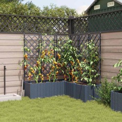 Jardinière avec Treillis 5 pcs Gris 120x120x143 cm 