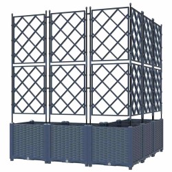 Jardinière avec Treillis 5 pcs Gris 120x120x143 cm 