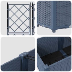 Jardinière avec Treillis 5 pcs Gris 120x120x143 cm 