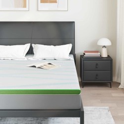 Coussins de Matelas Blanc et vert 180 x 200 cm 