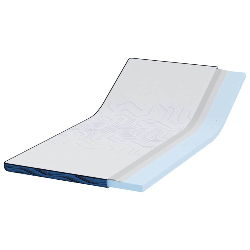 Coussins de Matelas Blanc et Bleu 100 x 200 cm 