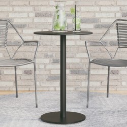 Table de jardin ronde noir Ø50x72 cm acier 
