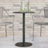 Table de jardin ronde noir Ø50x72 cm acier 