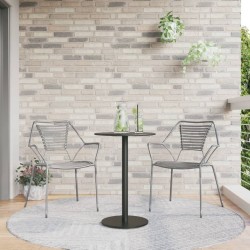 Table de jardin ronde noir Ø50x72 cm acier 