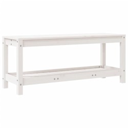 Banc de jardin blanc 108x35x45 cm bois massif de pin 
