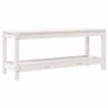 Banc de jardin blanc 108x35x45 cm bois massif de pin 