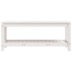 Banc de jardin blanc 108x35x45 cm bois massif de pin 