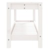 Banc de jardin blanc 108x35x45 cm bois massif de pin 