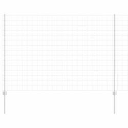 Euro Fence avec 10 Poteaux U Argent 1,6x10 m Acier 