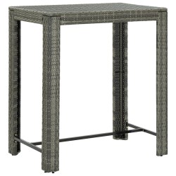 Table de bar de jardin Gris 100x60,5x110,5 cm Résine tressée 