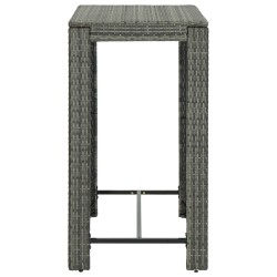 Table de bar de jardin Gris 100x60,5x110,5 cm Résine tressée 