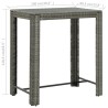 Table de bar de jardin Gris 100x60,5x110,5 cm Résine tressée 