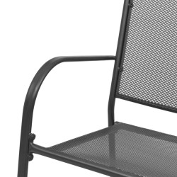 Banc de jardin 108 cm acier et maille anthracite 