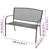 Banc de jardin 108 cm acier et maille anthracite 