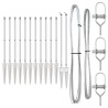 Ensemble de poteaux de clôture avec pointe 13 pcs Argent 