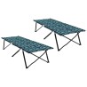 Chaises longues pliantes avec sacs de transport - 2 pièces, motif feuilles, tissu Oxford 600D. 