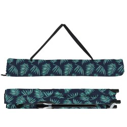 Chaises longues pliantes avec sacs de transport - 2 pièces, motif feuilles, tissu Oxford 600D. 