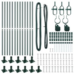 Ensemble poteaux de clôture avec plaques de base 13 pcs Vert 