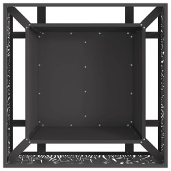 brasero carré noir 80x80x30 cm en acier 