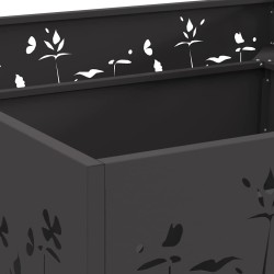 brasero carré noir 80x80x30 cm en acier 