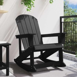 Chaise berçante Adirondack noire 73,5x92x90 cm HDPE 