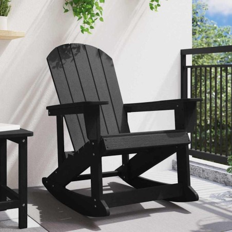 Chaise berçante Adirondack noire 73,5x92x90 cm HDPE 