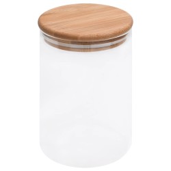 Pots de conservation en verre couvercle en bambou 4 pcs 800 ml 