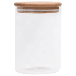 Pots de conservation en verre couvercle en bambou 4 pcs 800 ml 
