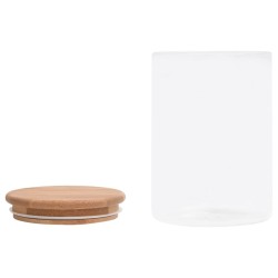 Pots de conservation en verre couvercle en bambou 4 pcs 800 ml 