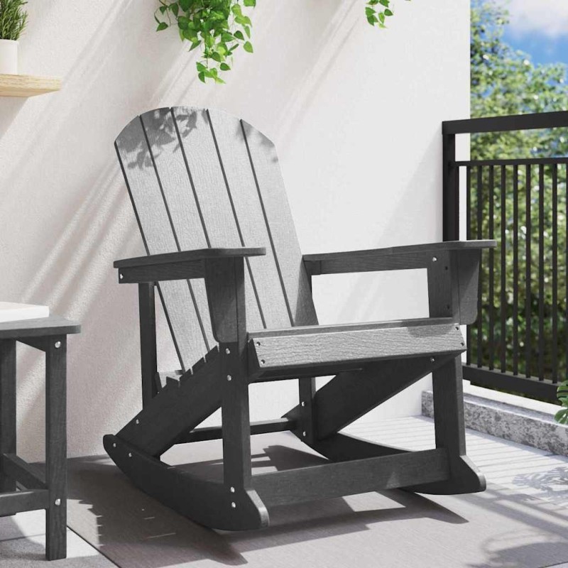 fauteuil à bascule Adirondack gris clair 73.5x92x90 cm HDPE 