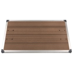Receveur de douche extérieur WPC Inox 110x62 cm Marron 
