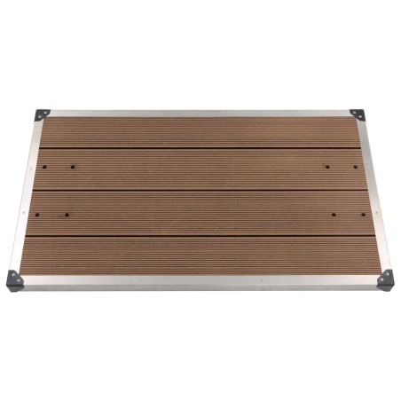 Receveur de douche extérieur WPC Inox 110x62 cm Marron 