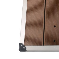 Receveur de douche extérieur WPC Inox 110x62 cm Marron 