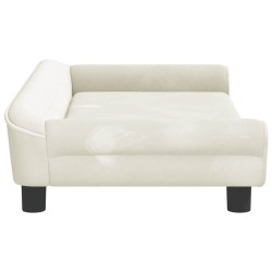 Lit pour chien crème 100x50x21 cm velours 