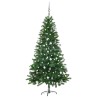 Arbre de Noël artificiel pré-éclairé et boules 180 cm vert 