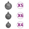Arbre de Noël artificiel pré-éclairé et boules 180 cm vert 