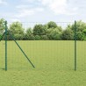 Clôture Euro avec 7 poteaux, taille 1,6 x 10 m, en acier galvanisé vert. 