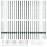 Poteaux de clôture argentés 22 pcs Vert Large Métal 