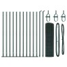 Ensemble de poteaux de clôture vert Pack de 2 Vert Acier 