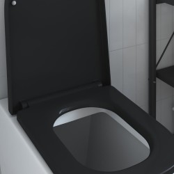 Siège de toilette à déclenchement rapide avec fermeture douce Duroplast Noir 