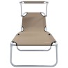 Chaises longues pliantes 2 pcs avec auvent en tissu Oxford 600D taupe 