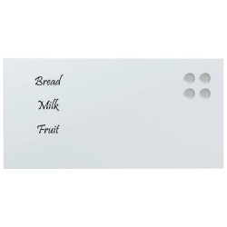 Tableau noir magnétique mural Blanc 80x40 cm Verre trempé 