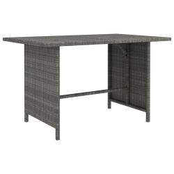 Table à dîner de jardin Gris 110x70x65 cm Résine tressée 