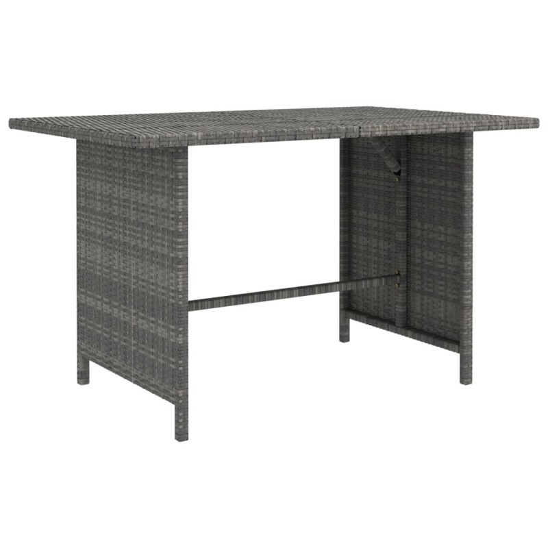 Table à dîner de jardin Gris 110x70x65 cm Résine tressée 