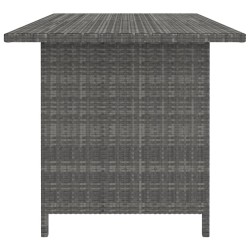 Table à dîner de jardin Gris 110x70x65 cm Résine tressée 