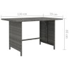 Table à dîner de jardin Gris 110x70x65 cm Résine tressée 